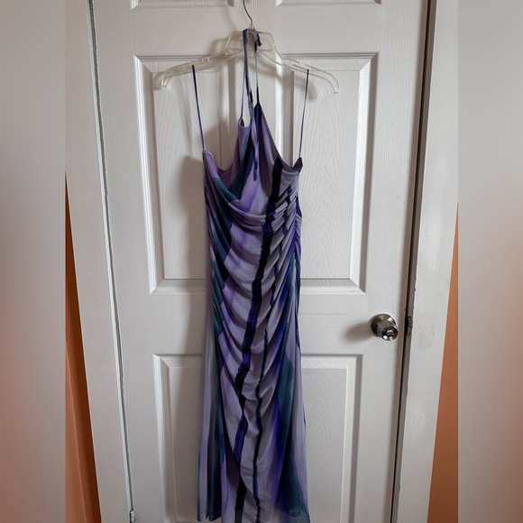 Zara printed tulle midi dress size L - Picture 2 of 7